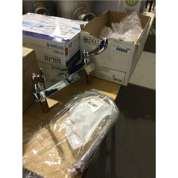 Delta 8in Deckmount Swing Spout Faucet - Model: 26C3934-LS-TI