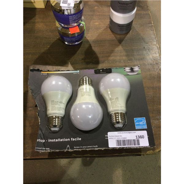 Globe Wi-Fi A19 Color Changing Tunable LED Bulbs in White 3-Pack