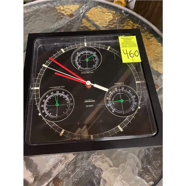 Sunbeam thermometer, barometer, humidity