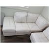 Image 11 : White 4-Piece Faux Leather Sectional Sofa (see pictures for measurements)