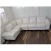 Image 2 : White 4-Piece Faux Leather Sectional Sofa (see pictures for measurements)