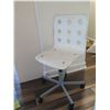 Image 1 : White Minimalist Office Chair w/ Round Cut-Outs  (shows signs of wear)