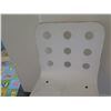 Image 2 : White Minimalist Office Chair w/ Round Cut-Outs  (shows signs of wear)