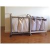 Image 1 : Qty 2 Rolling Laundry Hampers, Approx. 31"W, 17"D, 35"H