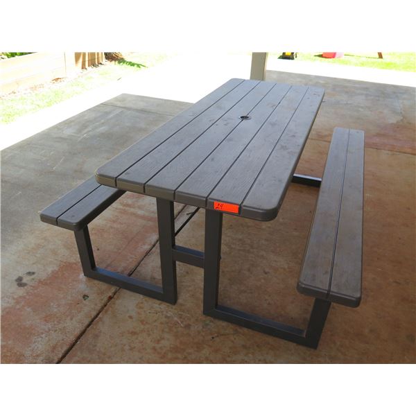 Lifetime 6 Ft Folding Picnic Table With Benches Lifetime Model 60264U Folding Picnic Table w/ Benches, 6-Ft Long
