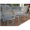 Image 2 : Patio Bistro Table (30" Dia, 33"H) & 2 Chairs (shows general wear and tear)