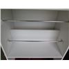 Image 10 : Dark Brown Shelving Unit (56"H) and Small White Organizer Shelving Unit with Wheels (37" H)