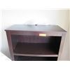 Image 2 : Dark Brown Shelving Unit (56"H) and Small White Organizer Shelving Unit with Wheels (37" H)