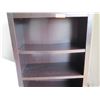 Image 3 : Dark Brown Shelving Unit (56"H) and Small White Organizer Shelving Unit with Wheels (37" H)