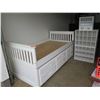 Image 1 : Kids Bedroom Furniture: White Twin Bed Frame (78"x40"x36"H), Shoe Racks, Jewelry Organizer