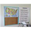 Image 1 : Painted Blue-Framed Corkboard - 2 Panels, 36" x 46" (posters not included)