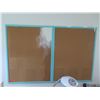 Image 2 : Painted Blue-Framed Corkboard - 2 Panels, 36" x 46" (posters not included)