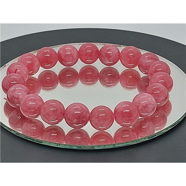10mm Natural Rose Ice Rhodochrosite Stretchy Bracelet