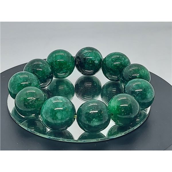 Natural JADE Jadeite Round Gemstone Beads Stretchy Bracelet