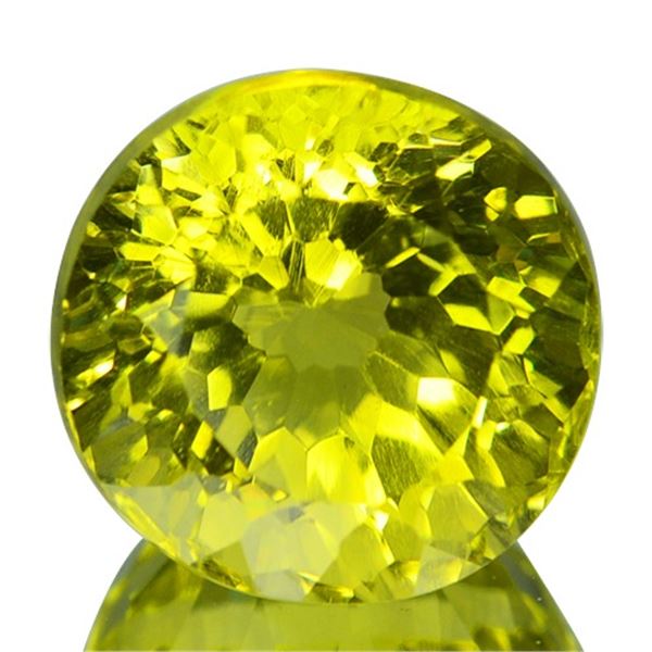 7.41 Cts Natural Lemon Quartz Round Concave Cut