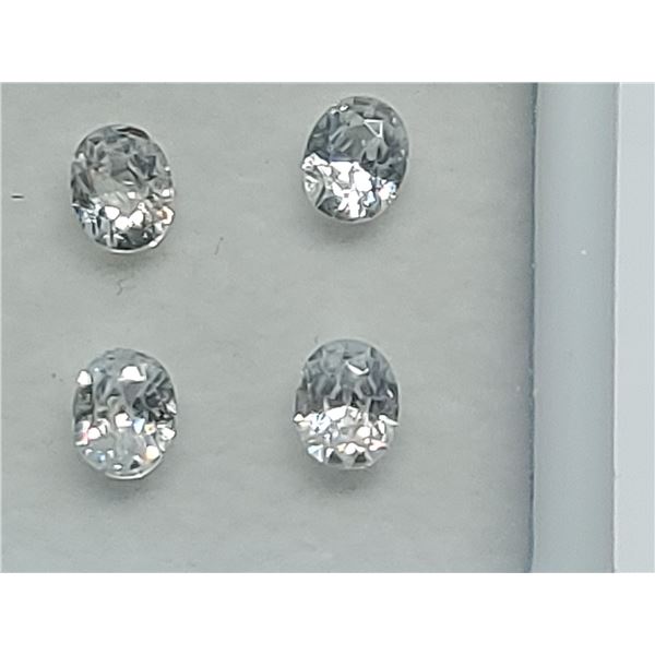 4 pcs. 1.95 ct. WHITE ZIRCON