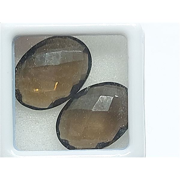 17.90 ct.  SMOKEY QUARTZ (Same RI as Citrine) - Pair
