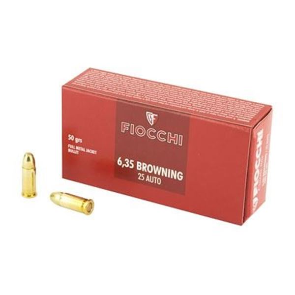 FIOCCHI 25ACP 50GR FMJ - 50 RDS