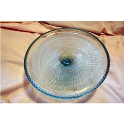 Vintage Art Deco Pattern Glass Cake Stand #1672269