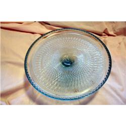 Vintage Art Deco Pattern Glass Cake Stand #1672269