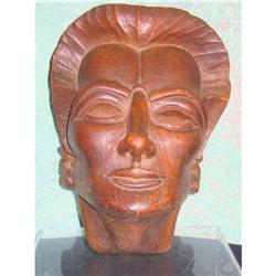 SOUTH SEAS WOOD CARVING OF A MAN'S HEAD #1672358