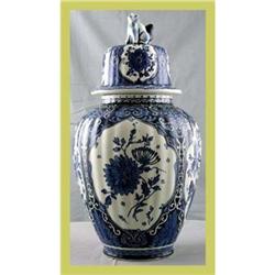 Blue Delft Ginger Jar Transferware Royal Sphinx#1672611