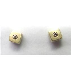 Estate Diamond 14kt Yellow Gold Stud Earrings #1672774