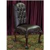 Image 1 : ANTIQUE LEATHER CHIPPENDALE TUFTED ACCENT CHAIR#1673017