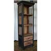 Image 1 : ANTIQUE BLACK PAINT PRIMITIVE CABINET BOOKCASE #1673055