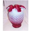 Image 1 : FENTON CRANBERRY HOBNAIL VASE #1673140