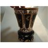 Image 1 : Bohemian  Wine Red Glass Vase with Gold Trim #1686059