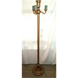 Lamp Floor Up Shade 3 Side Arms Golden Finish #1686543