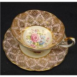 COTTAGE CHIC - GOLD GILT -  CUP and SAUCER #1700985