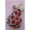 Image 1 : LOVELY RED RHINESTONE BROOCH - PEAR #1701256