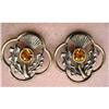 Image 1 : SILVER TONE SCOTTISH THISTLE EARRINGS #1701259