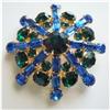 Image 1 : PRETTY ~JULIANA~ BLUE/GREEN RHINESTONE BROOCH #1702089