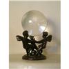 Image 1 : CRYSTAL BALL W/ BRONZE SCUPTURE OF THREE ANGELS#1719594