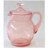 Image 1 : Pink Depression Glass Covered Syrup Pitcher #1719918
