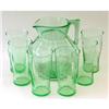 Image 1 : Green Depression Glass Pitcher and Tumbler Set #1719930