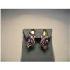 Estate 14K WG Citrine Diamond Amethyst Earrings#1720133