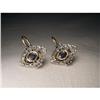 18K Pink Rose Gold Diamond Sapphire Earrings #1720210
