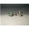 14K WG Diamond Emerald Floral Stud Earrings #1720213