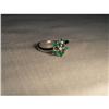 Estate 18K WG Gold Diamond Emerald Star Ring #1720214