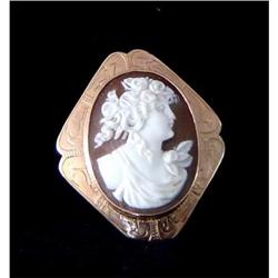 Victorian Rose Gold Cameo Pin #1720522