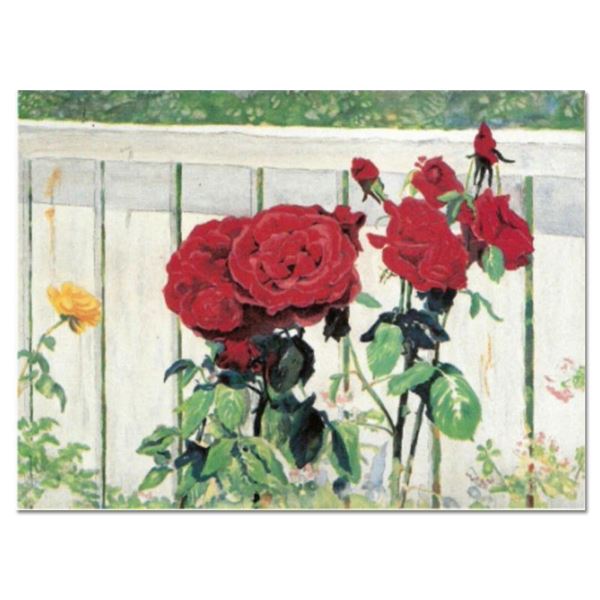 Perla Fox, "Roses" Hand Signed Limited Edition Serigraph with Letter of Authenti