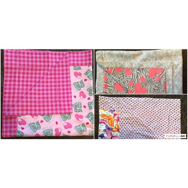 Set of three  reversible fleece baby blankets