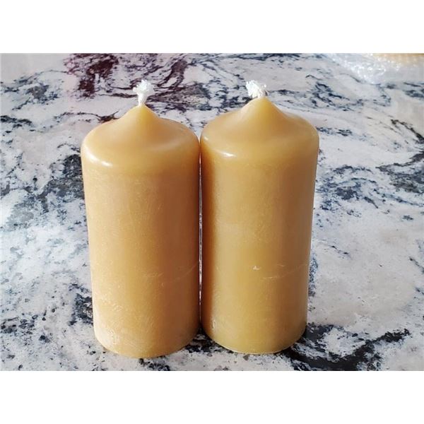 Hand crafted bees wax pillar candles