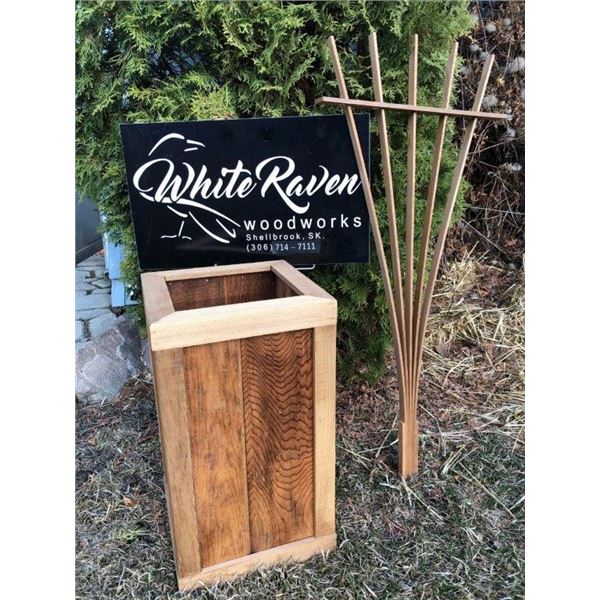 Red Cedar Planter  and Red Cedar Fan Trellis