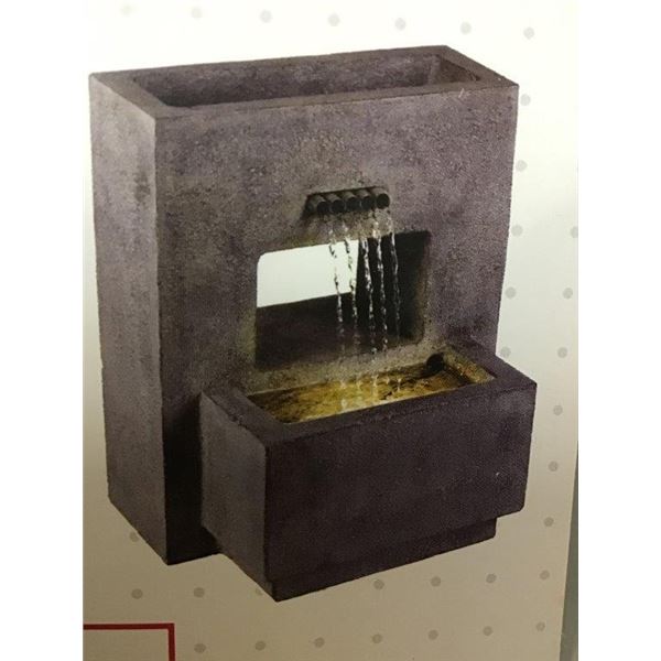 Electric Lighted Concrete Waterfall 26.4  X 22  X18.7"