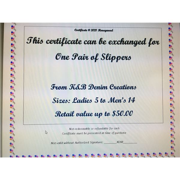 One Pair Demin Slippers